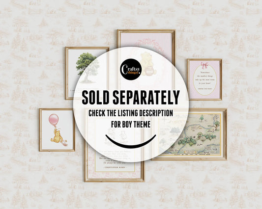 Winnie the Pooh gallery wall bundle for boy nursery with blue theme sold separately notice