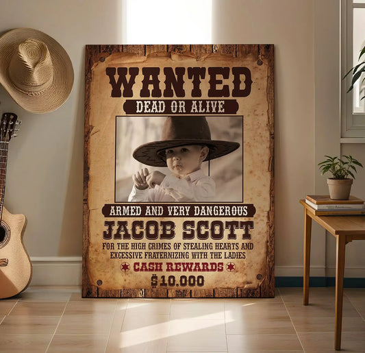Western Wanted Poster Template: Editable Cowboy Birthday Banner (Digital Download)