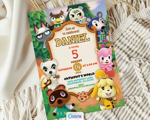 Animal Crossing Birthday Invitation