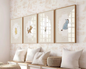 Classic Winnie the Pooh Boy Nursery Wall Art Set of 4