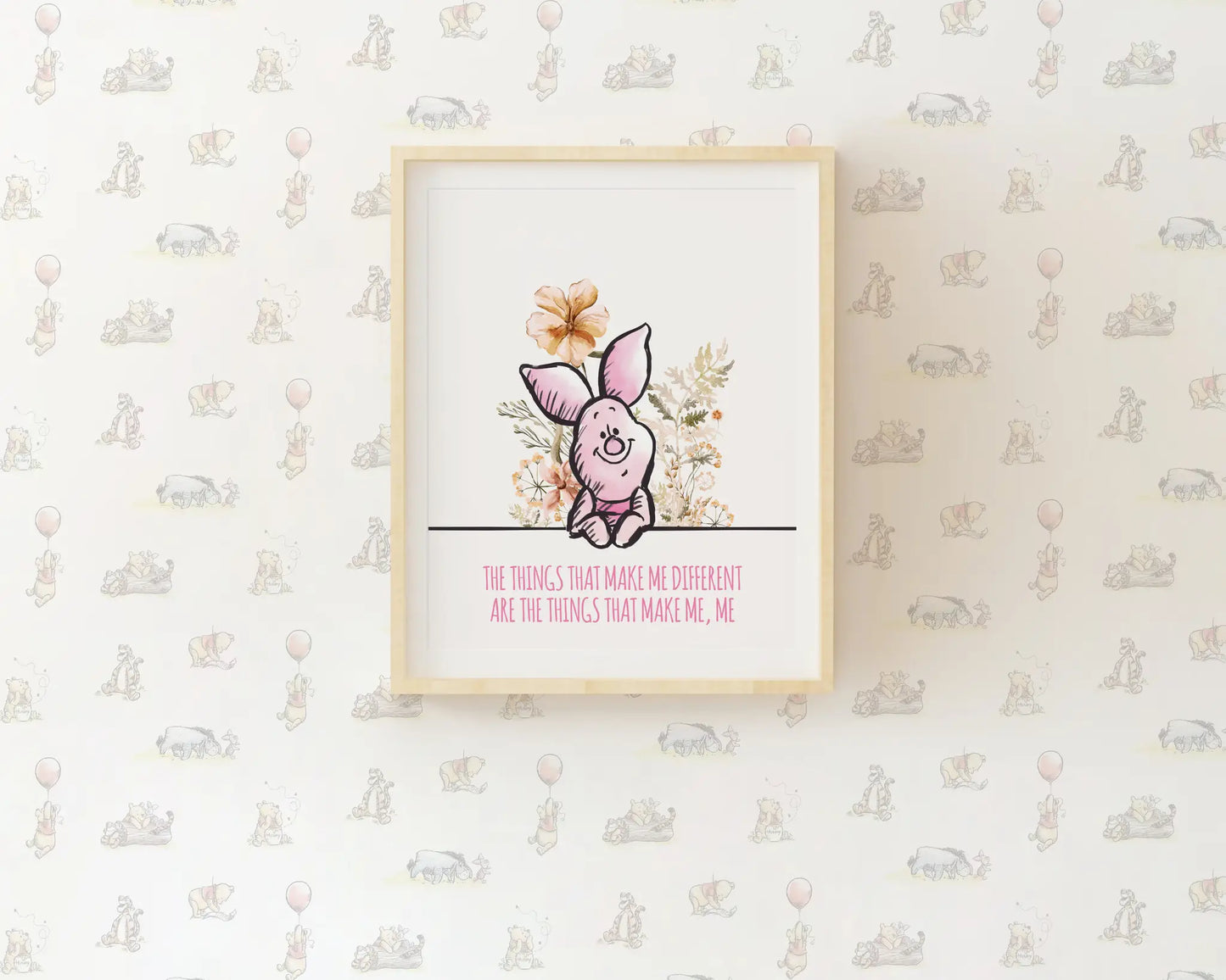 Meaningful Piglet nursery quote print designed to inspire confidence and sweetness in little ones’ spaces.