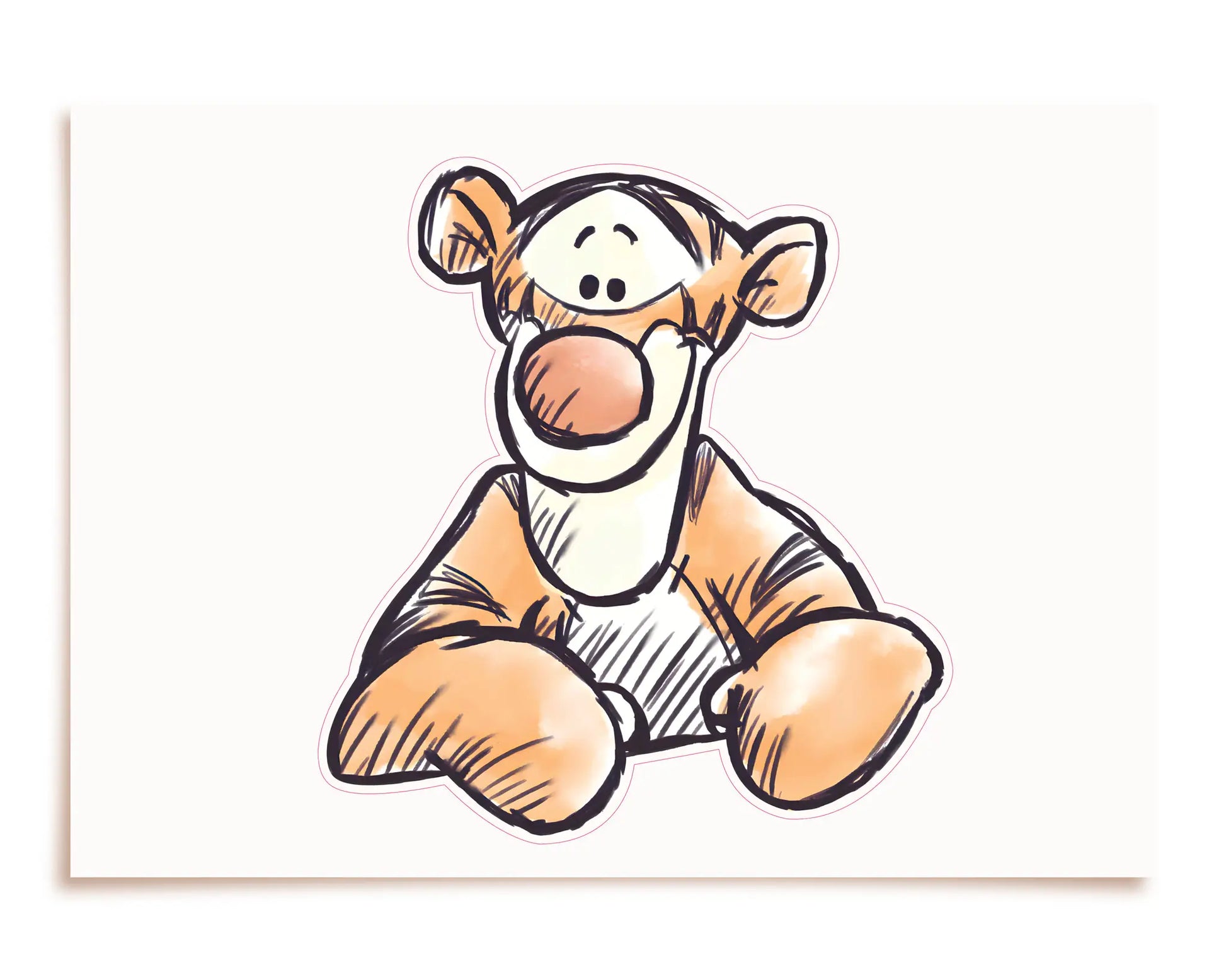Printable Tigger cutout from Winnie the Pooh bunting banner, designed for baby shower or birthday decorations.