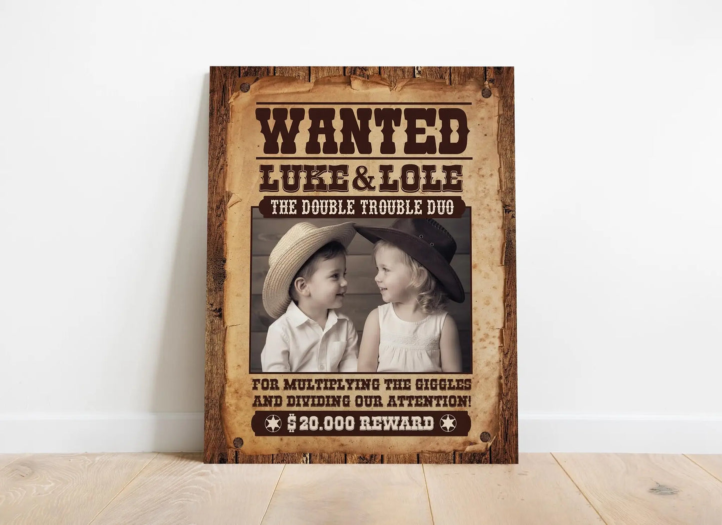 Western Wanted Poster Template: Editable Cowboy Birthday Banner (Digital Download)