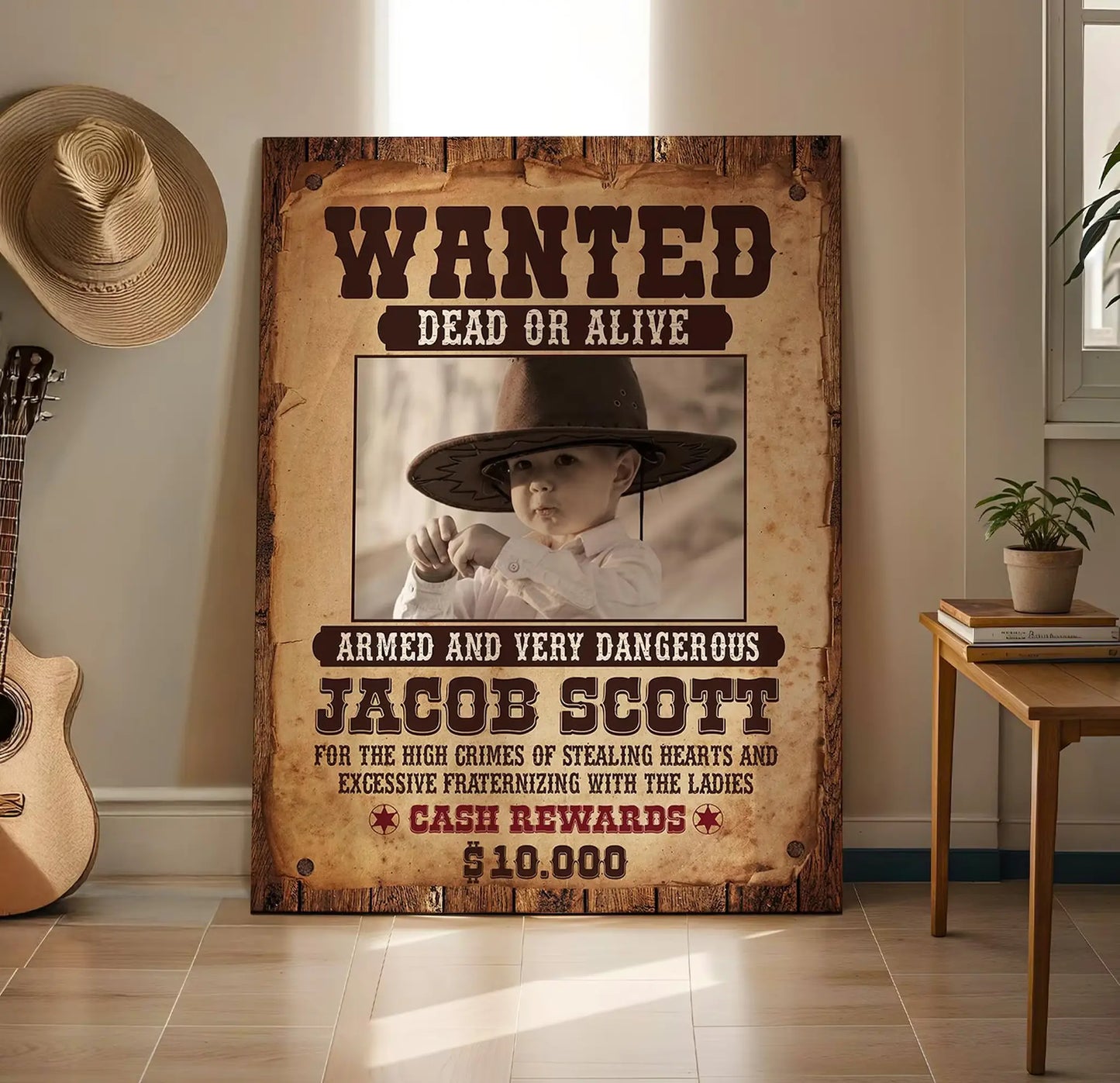 Western Wanted Poster Template: Editable Cowboy Birthday Banner (Digital Download)