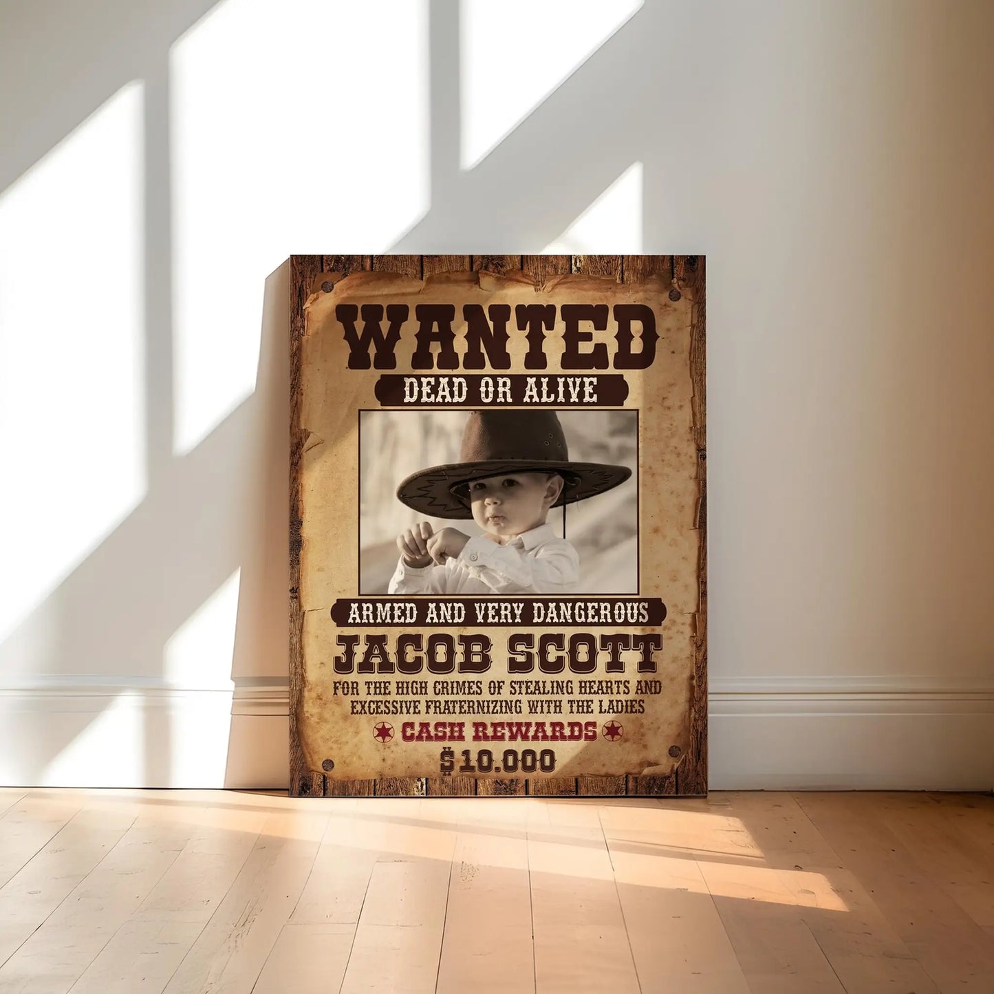 Western Wanted Poster Template: Editable Cowboy Birthday Banner (Digital Download)