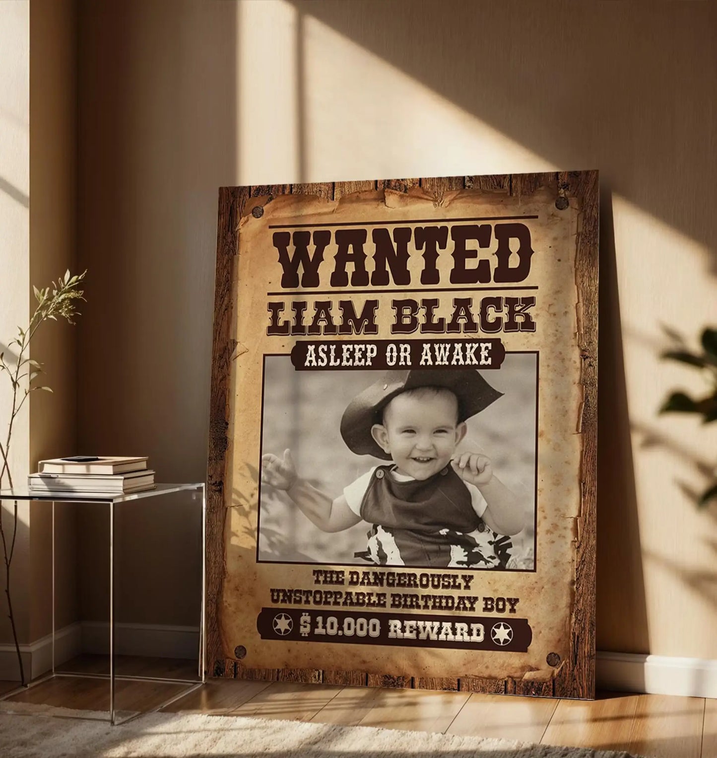 Wanted Poster Birthday Invitation: Editable Wild West Cowboy Party Invite (Digital Download)