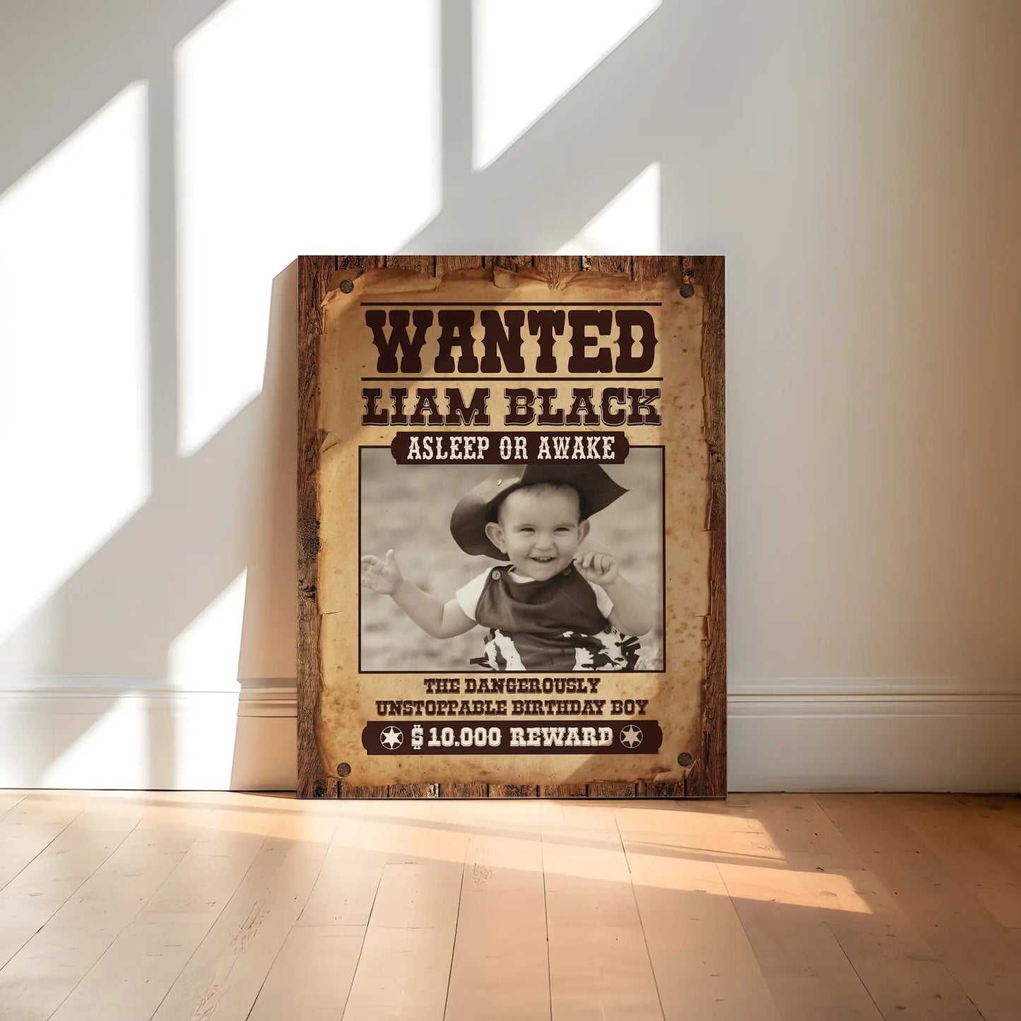 Wanted Poster Birthday Invitation: Editable Wild West Cowboy Party Invite (Digital Download)