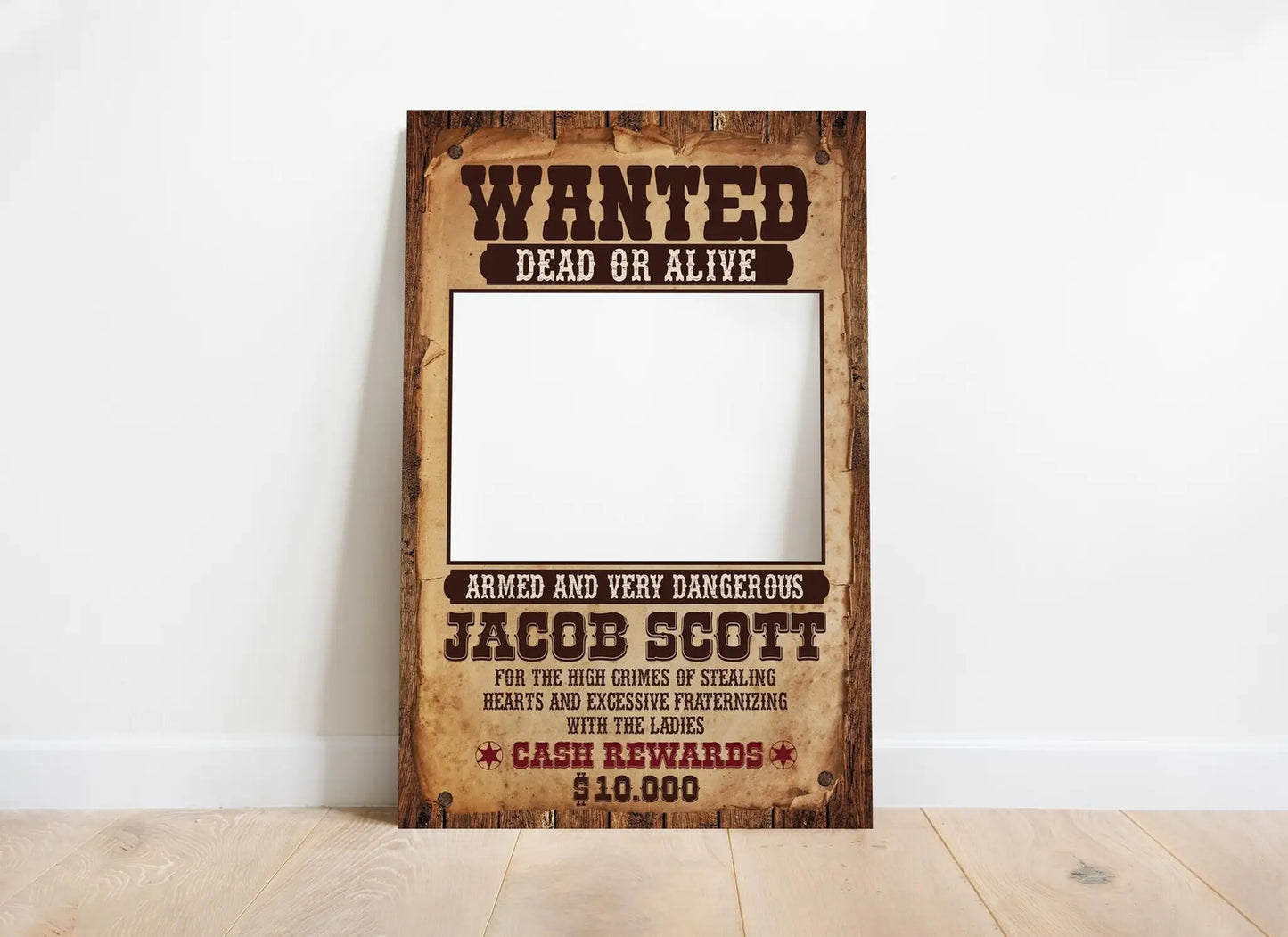Wanted Poster Birthday Invitation: Editable Wild West Cowboy Party Invite (Digital Download)